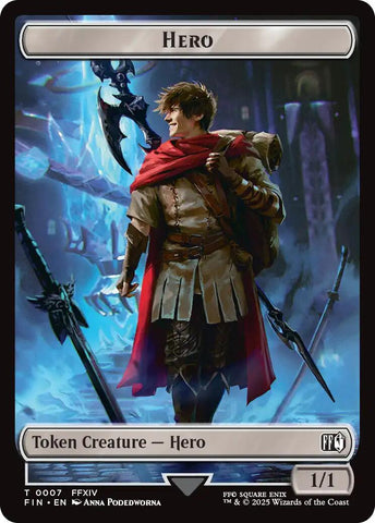 Hero (0007) // Wizard (0015) Double-Sided Token