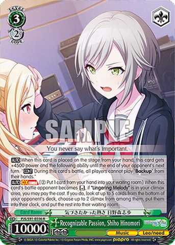 Recognizable Passion, Shiho Hinomori