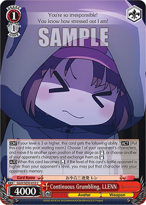 Continuous Grumbling, LLENN